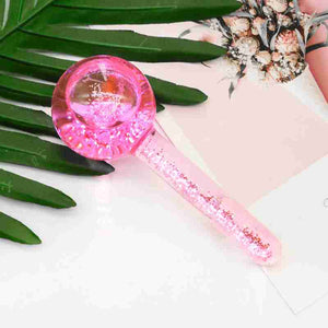 Ice Wave Beauty Wand.
Thickness: 2mm
Product size: sphere diameter 5cm, handle length 8.5cm
Handle material: foam handle